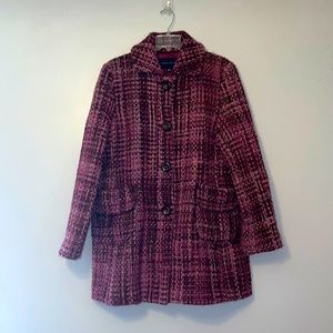 Banana Republic Burgundy Pink Wool Mohair Timeless Trench XL Pockets